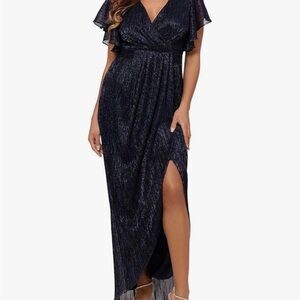 Blue navy  metallic  party dress